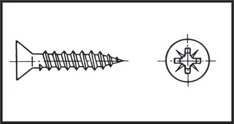 lalizas 11308 Countersunk recessed-head chipboard screw 3x16 mm Inox 316
