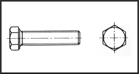 lalizas 11333 Fully-threaded hexagon head bolt 4x10 mm Inox 316 DIN 933 / ISO 4017