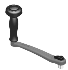 lalizas 11861 Lofrans' Winch Handle, Anodised Aluminium, with lock and speed handle, 25cm, Black