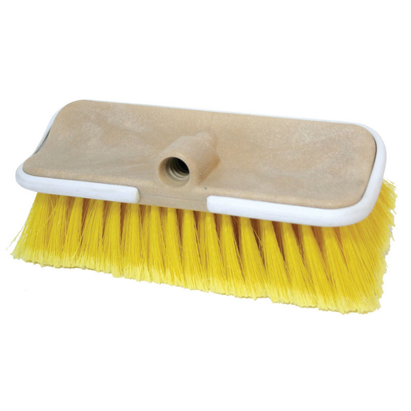 Boat wash brush 'Flow Thru' Bi-Level, Medium bristle H: 6,5cm - yellow