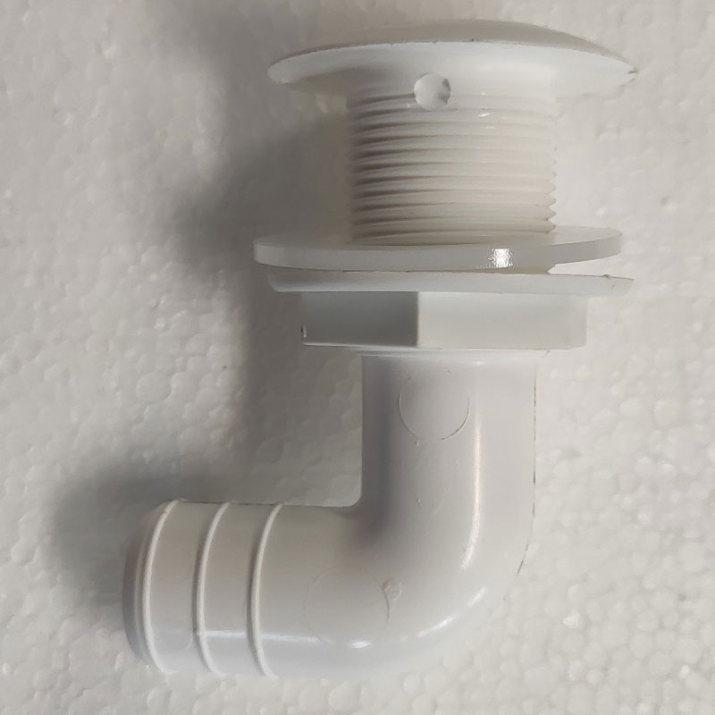 lalizas 190020 Bulk Packaging for OEM, Thru-Hull Elbow 90°, for Hose Ø25mm, White, ISO