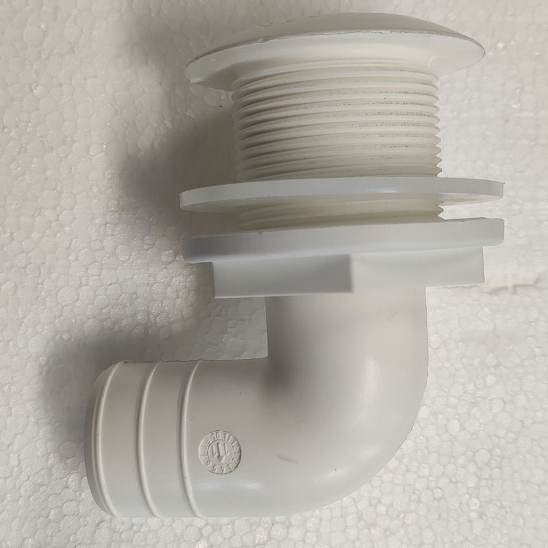 lalizas 190021 Bulk Packaging for OEM, Thru-Hull Elbow 90°, for Hose Ø38mm, White, ISO