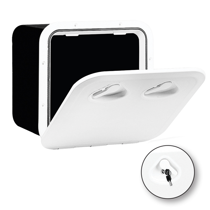 lalizas 196334 TOP LINE Storage Hatch w/Lock, White, 370x375mm