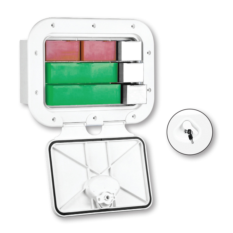 lalizas 196573 CLASSIC Storage Hatch w/Drawers&Lock, 275x375mm, White