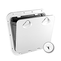 lalizas 196624 CLASSIC Hatch w/ Storage Bag & Lock, White, 463x517mm