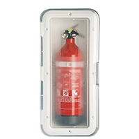 lalizas 196666 Storage Case f/Fire Exting. w/Trans.Door, 1kg,White