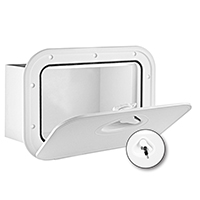 lalizas 196821 MID LINE Storage Hatch w/Lock, White, 278x378mm