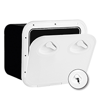 lalizas 196842 MID LINE Storage Hatch w/Lock, White, 380x380mm