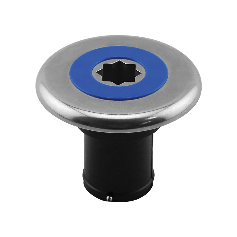 lalizas 198158 INOX Deck Filler Ø38mm, with Blue Cap, for Water, Black Base