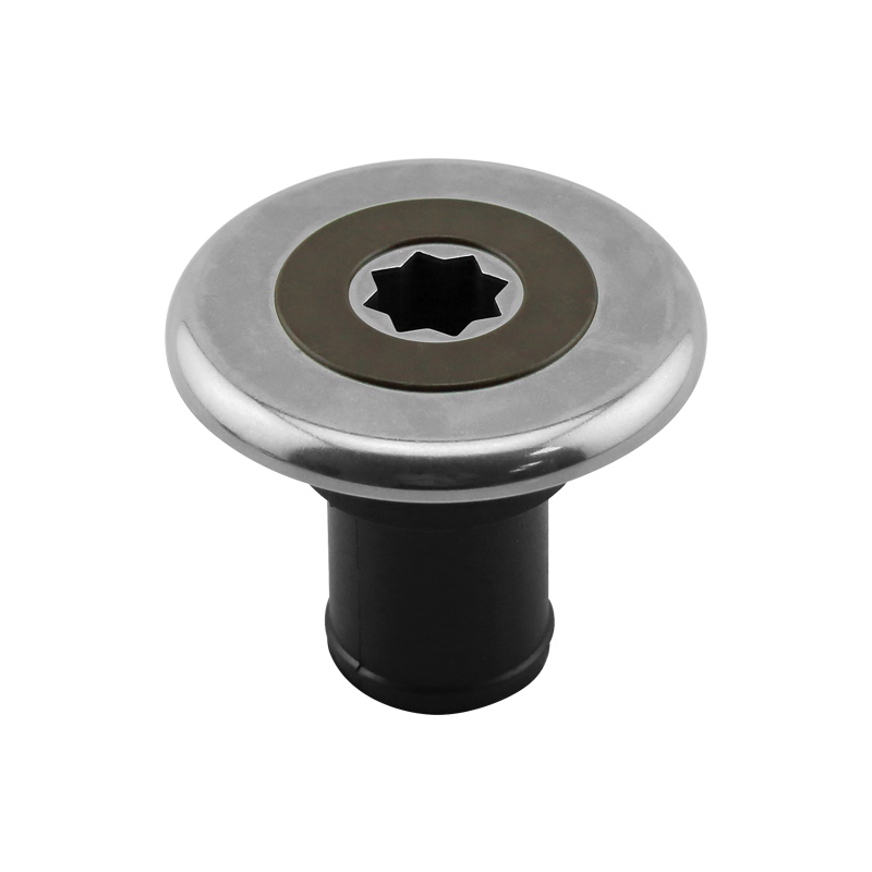 lalizas 198160 INOX Deck Filler Ø38mm, with Brown Cap, for Waste Water, Black Base