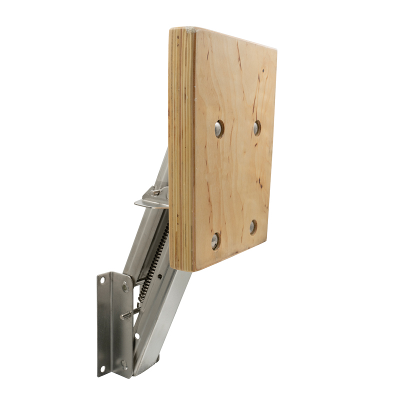 Outboard Bracket, Adjustable, w/wooden pad, Inox 316, for engines up to 20kg/8HP