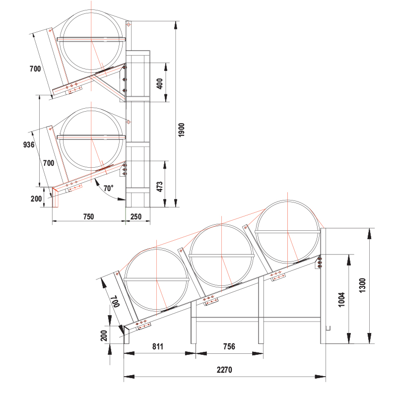 Vertical Cradle for SOLAS OCEANO, 2-tier, 6-25(A), 6-35(B)