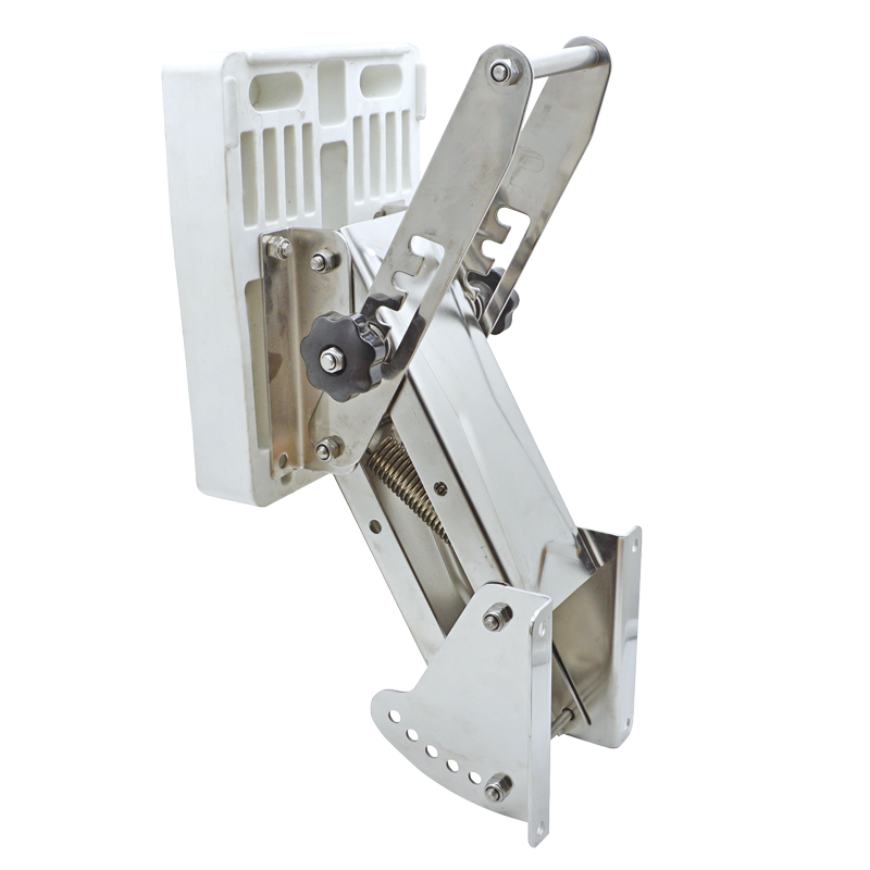 Outboard Bracket, Adjustable, w/plastic pad, Inox 316, for engines up to 40kg/20HP