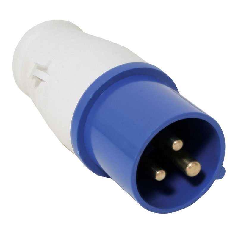 Plug, male, 16A, 220-240V, blue