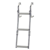 lalizas 29398 Foldable Ladder for Nar. Transom, 2+1 steps, Inox 316, 90⁰, L575xW215mm