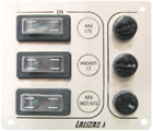 lalizas 31288 Switch panel ''Sp3 Ultra'', 3 waterproof switches, Inox 316, 12/24V
