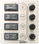 lalizas 31291 Switch panel ''Sp4 Ultra'',4 waterproof switches, Inox 316, 12/24V