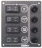 lalizas 31292 Switch panel ''Sp4 Ultra'', 4 waterproof switches, Inox 316, charcoal, 12/24V