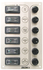 lalizas 31294 Switch panel ''Sp6 Ultra'', 6 waterproof switches, Inox 316, 12/24V