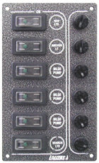 lalizas 31295 Switch panel ''Sp6 Ultra'', 6 waterproof switches, Inox 316, charcoal, 12/24V
