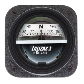 lalizas 31362 Compass Explorer V-537W-L, Bulkhead Mount, White Dial - Black Case