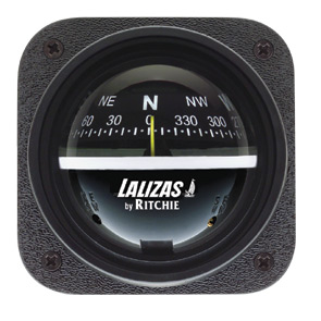 lalizas 31363 Compass Explorer V-537-L, Bulkhead Mount, Black Dial - Black Case