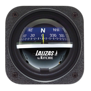 lalizas 31364 Compass Explorer V-537B-L, Bulkhead Mount, Blue Dial - Black Case
