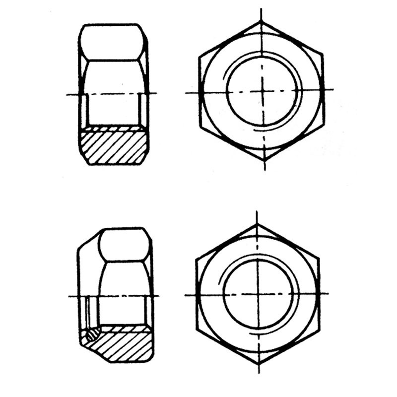 Hexagon nut Ø 5 mm Inox 316 DIN 934 / ISO 4032