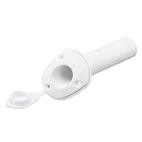 lalizas 37658 Rod Holder, w/ Cap, Plastic, Ø40mm, H.230mm, White