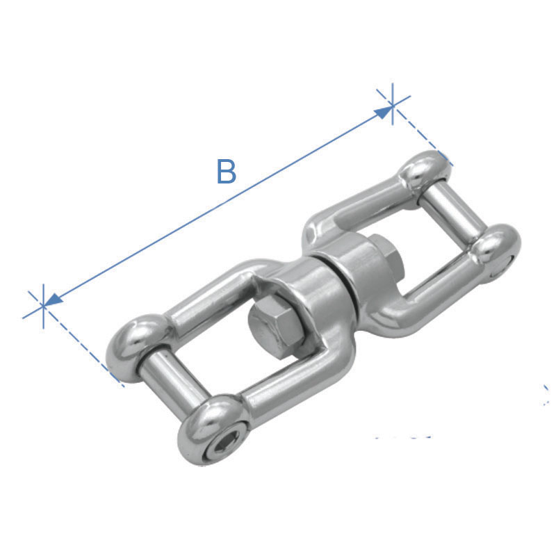 Jaw & jaw swivel w/ internal hexagonal pin, Inox 316, Diam. 6mm