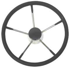 Steering Wheel with black foam, Inox 316, ø394mm