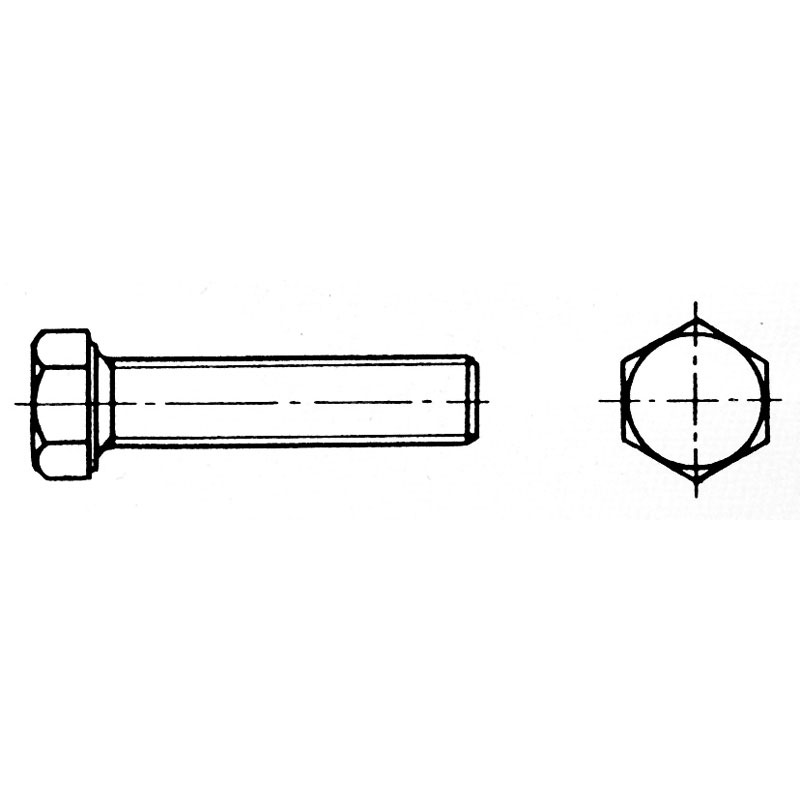 Fully-threaded hexagon head bolt 4x10 mm Inox 316 DIN 933 / ISO 4017