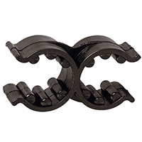 lalizas 45217 Plastic Support Clip, Double, Adjus. Ø18/25mm, Black