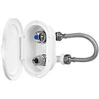 lalizas 54607 Case w/Cold Wat. Tap & Outlet, Str.Conn. w/Lid, White