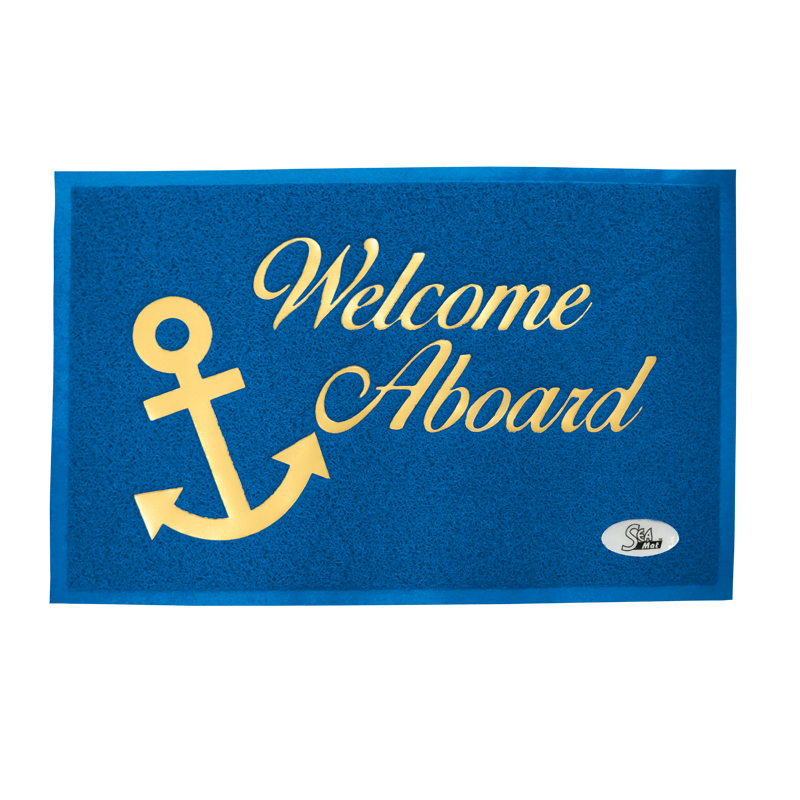 lalizas 57196 Welcome mat with firm backing, pvc - blue - 40 X 60cm