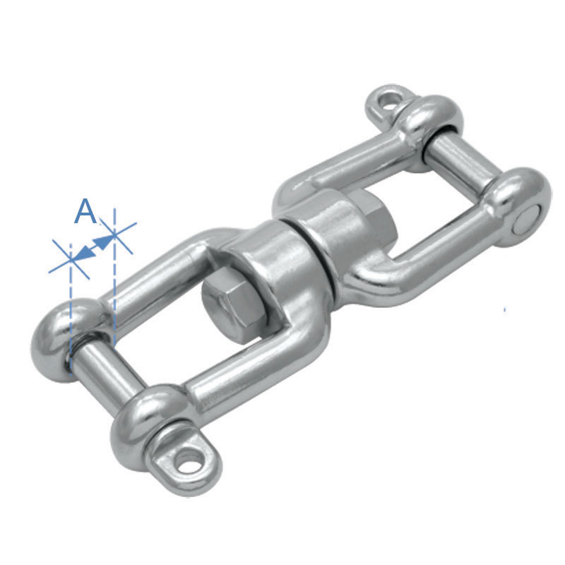 Jaw and jaw swivel, Inox 316, 6mm