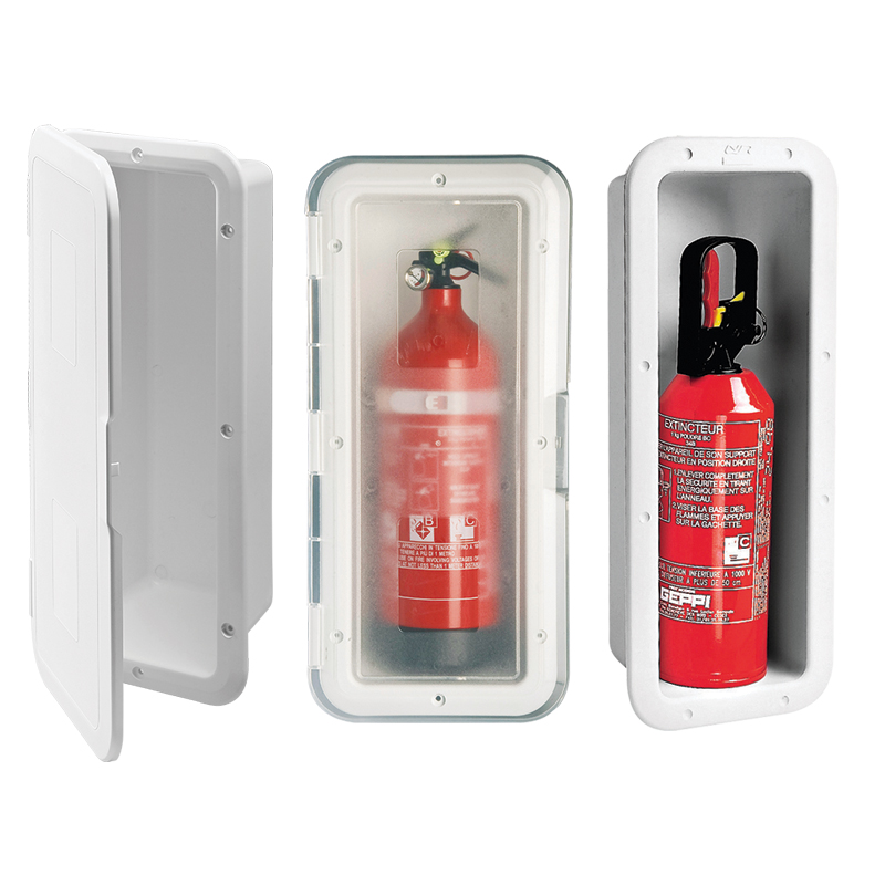 Storage Case f/Fire Extinguisher 1kg, w/Door, White