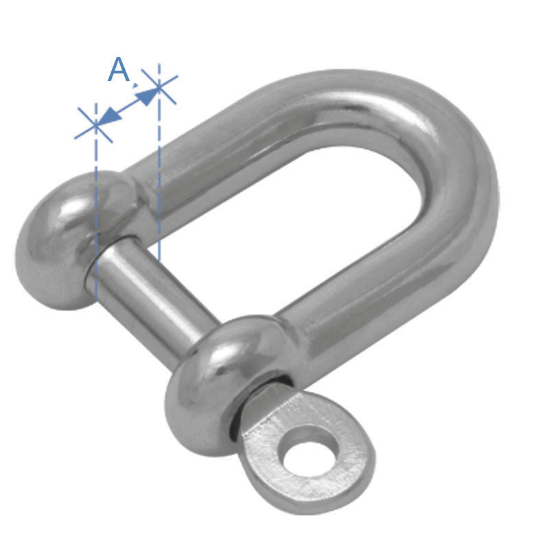 D shackle, Aisi 316, 4Mm