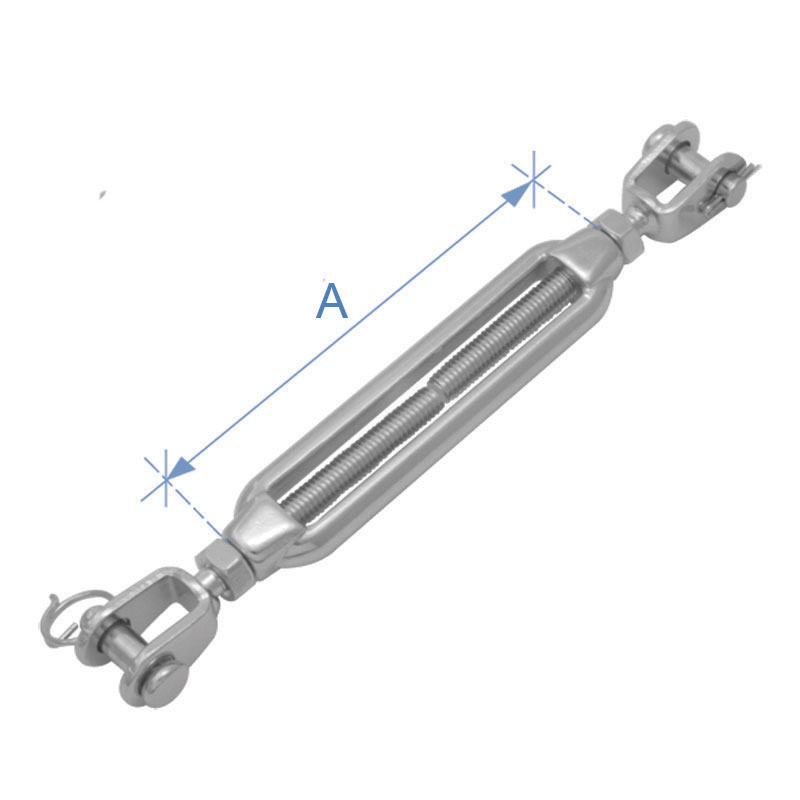 Frame Turnbuckle, w/nut, Jaw & Jaw, Inox 316, 5mm