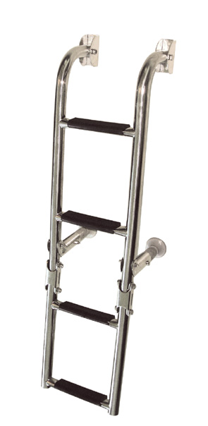 lalizas 70089 Foldable Ladder, 1+2 steps, Inox 316, 90⁰, L760xW205mm