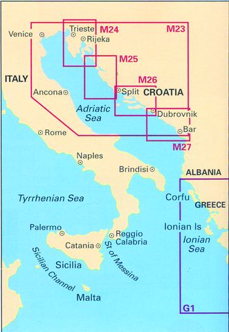 lalizas 70136 Croatia Charts M24, ''Golfo di Trieste to Losinji & Rab'', Imray
