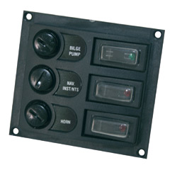 lalizas 70578 Switch Panel Base, w/ switch & fuse, black