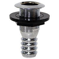 lalizas 70597 Thru-Hull w/Fl.Flange, 1'', w/Hose Barb Ø19mm, Chromed