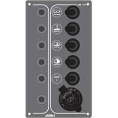 lalizas 70990 Switch Panel, 5 waterproof switches & autom. fuses, 12V