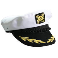 lalizas 71047 Captain's Cap, cotton, white, medium (size 57)