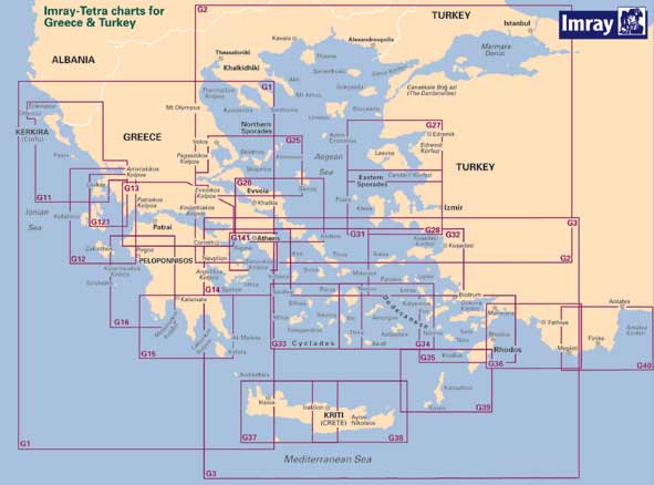 lalizas 71329 Tetra Chart Greece G21, ''Northwest Aegean'', Imray
