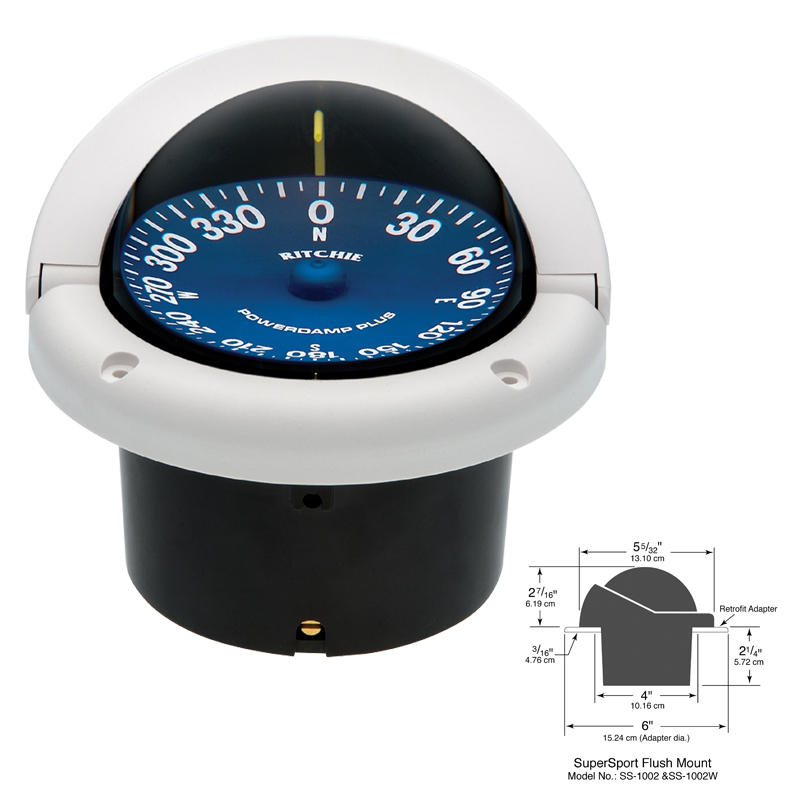 lalizas 72269 Compass Supersport flush mount 3 3/4"
