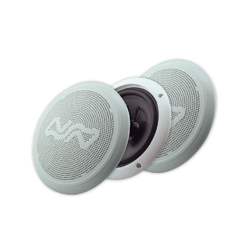 lalizas 74576 Two-way Speakers, 100W, 6 1/2'', Non-magnetic,w/Clip-on Cover, White, Set