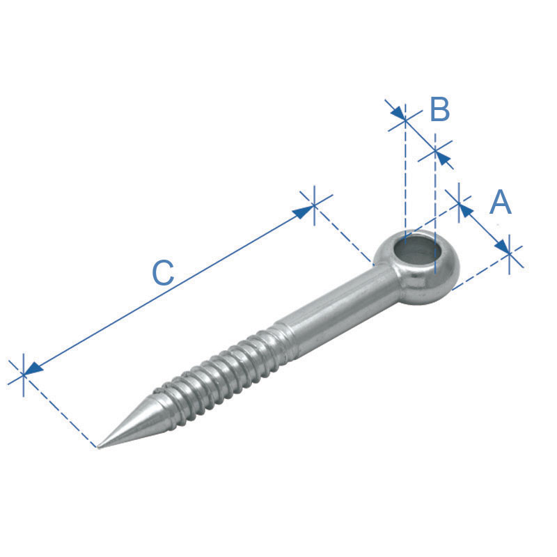 Eye Bolt, (lag screw), Inox 316, 4x45mm