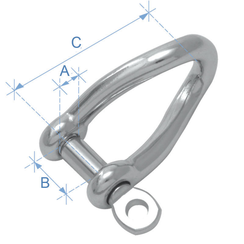 Twist shackle, AISI 316, Diam. 4mm